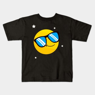 Cool Smile Sunglasses Emoticon Funny Emote Kids T-Shirt